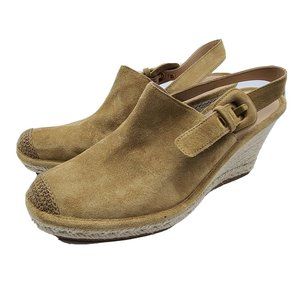 VERONICA BEARD women shoes SEKI tan Suede Slingback Espadrille Wedge sz 10.5 new